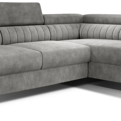 Ecksofa für das Wohnzimmer MELISENDE - graues Öko-Leder, linke Ecke
