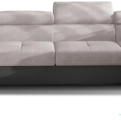 ORIANA U-förmige Sofagarnitur – beige/graues Kunstleder, Echtleder