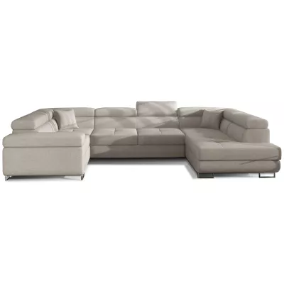 U-förmige Sofagarnitur ORIANA – grau-beige, echtes Design