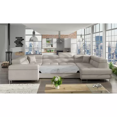 U-förmige Sofagarnitur ORIANA – grau-beige, echtes Design
