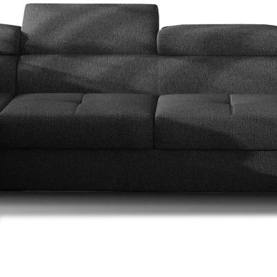 U-förmiges Schlafsofa ORIANA – dunkelgraues/graues Öko-Leder, linke Ausführung