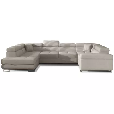 U-förmiges Schlafsofa ORIANA – grau-beige, linke Ausführung