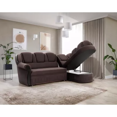 Eckschlafsofa KANOA 1 - braun, rechte Ecke