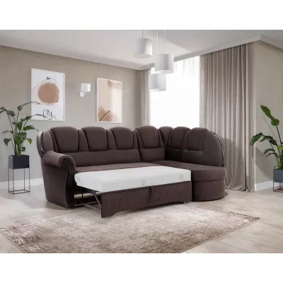 Eckschlafsofa KANOA 1 - braun, rechte Ecke