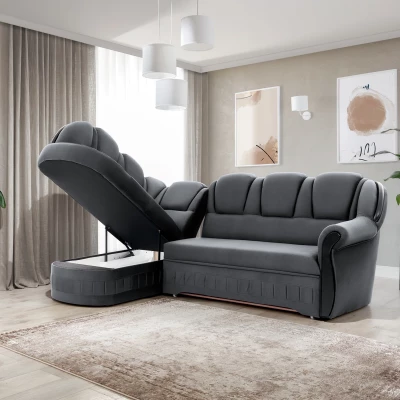 Eckschlafsofa KANOA 1 - grau, linke Ecke