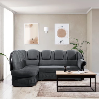 Eckschlafsofa KANOA 1 - grau, linke Ecke