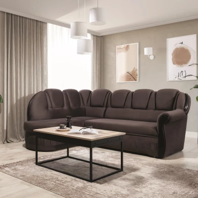 Eckschlafsofa KANOA 1 - braun, linke Ecke