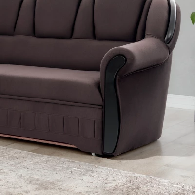 Eckschlafsofa KANOA 1 - braun, linke Ecke