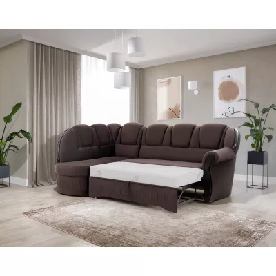 Eckschlafsofa KANOA 1 - braun, linke Ecke