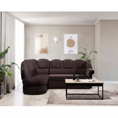 Eckschlafsofa KANOA 1 - braun, linke Ecke