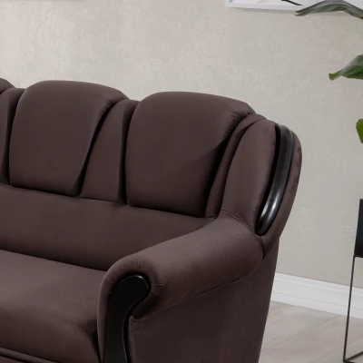 Eckschlafsofa KANOA 1 - braun, linke Ecke