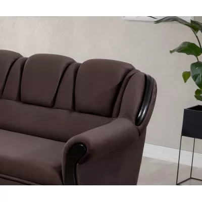 Eckschlafsofa KANOA 1 - braun, linke Ecke
