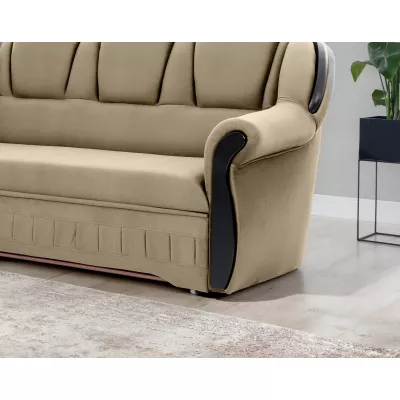 Eckschlafsofa KANOA 1 - hellbraun, linke Ecke