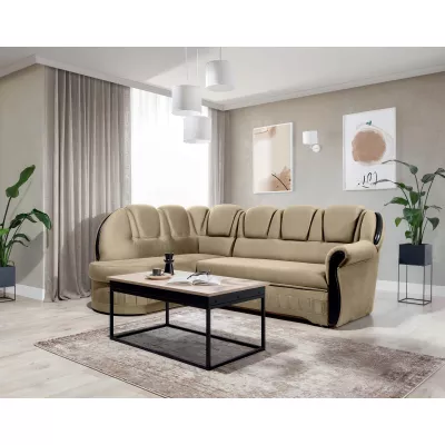Eckschlafsofa KANOA 1 - hellbraun, linke Ecke