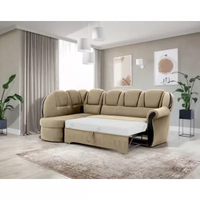Eckschlafsofa KANOA 1 - hellbraun, linke Ecke