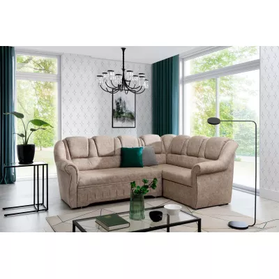 Klappbare Ecksofa-Garnitur KANOA 2 - beige, rechte Ecke
