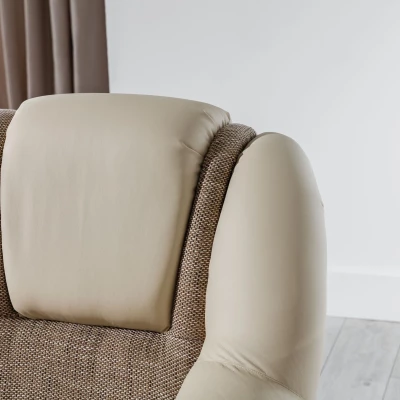 Klappbare Ecksofa-Garnitur KANOA 2 – Dunkelbeige/Beige, rechte Ecke
