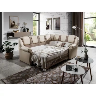 Klappbare Ecksofa-Garnitur KANOA 2 - beige, rechte Ecke