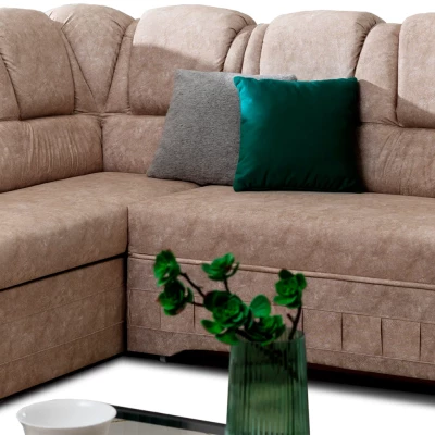 Klappbare Ecksofa-Garnitur KANOA 2 - beige, linke Ecke