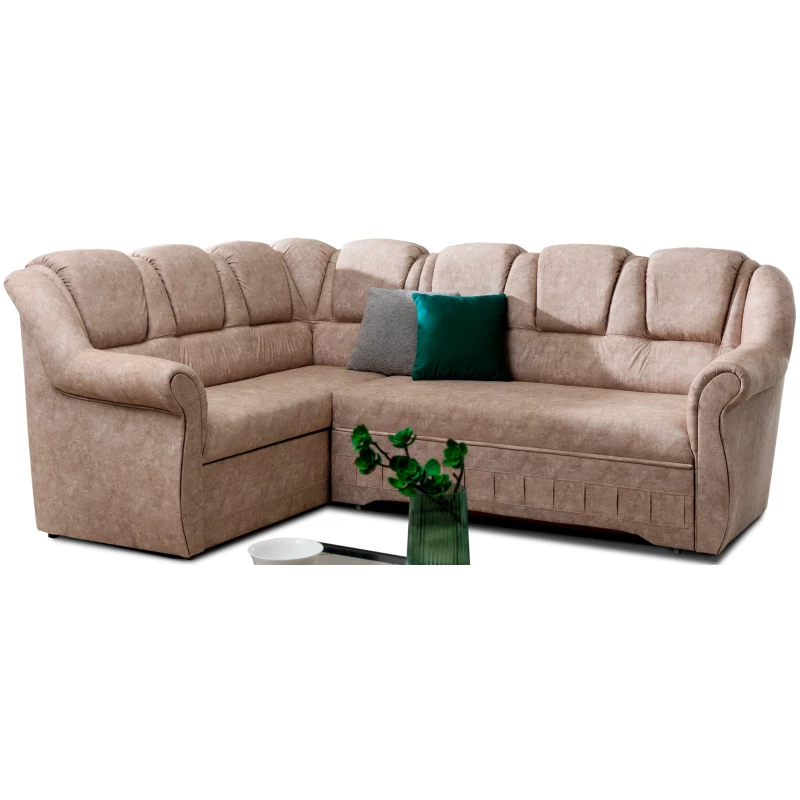 Klappbare Ecksofa-Garnitur KANOA 2 - beige, linke Ecke