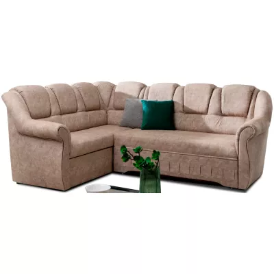 Klappbare Ecksofa-Garnitur KANOA 2 - beige, linke Ecke