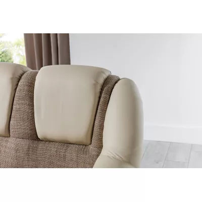 Klappbare Ecksofa-Garnitur KANOA 2 – Dunkelbeige/Beige, linke Ecke