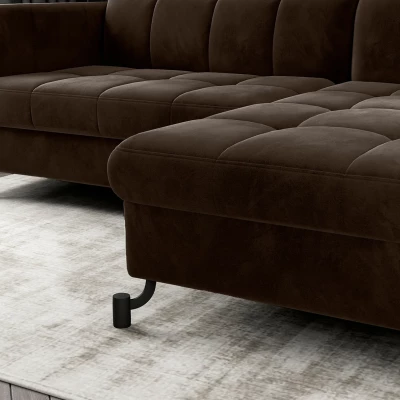 Stilvolle Ecksofa-Garnitur AZARI – beigebraun, rechte Ecke