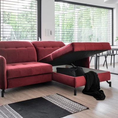 Stilvolle Ecksofa-Garnitur AZARI – beigebraun, rechte Ecke