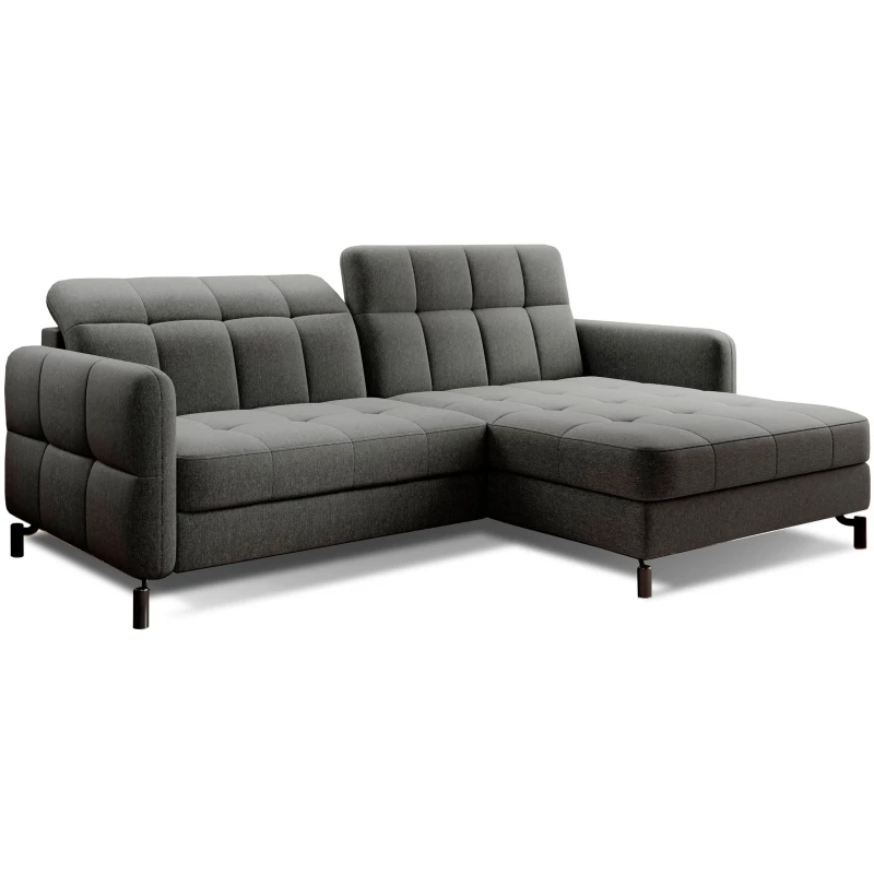 Stilvolle Ecksofa-Garnitur AZARI – grau, 3-teilig, rechte Ecke