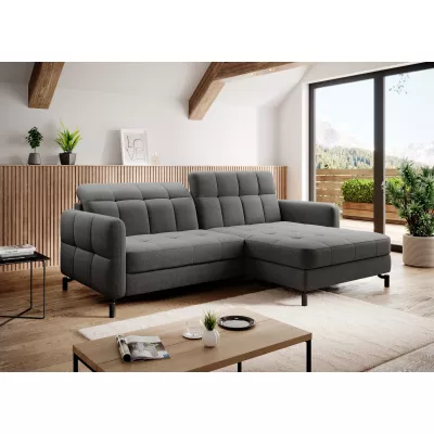 Stilvolle Ecksofa-Garnitur AZARI – grau, 3-teilig, rechte Ecke