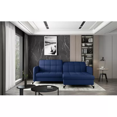 Stilvolle Ecksofa-Garnitur AZARI – marineblau, rechte Ecke