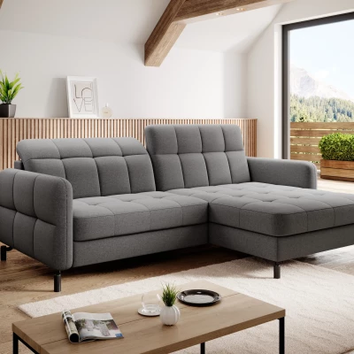 Stilvolle Ecksofa-Garnitur AZARI – grau, 2-teilig, rechte Ecke