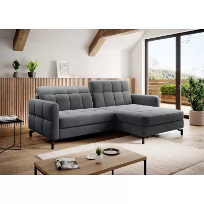 Stilvolle Ecksofa-Garnitur AZARI – Graphit, rechte Ecke