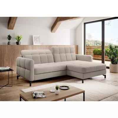 Stilvolle Ecksofa-Garnitur AZARI – hellbeige, rechte Ecke