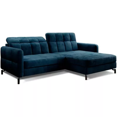 Stilvolle Ecksofa-Garnitur AZARI – blau, rechte Ecke
