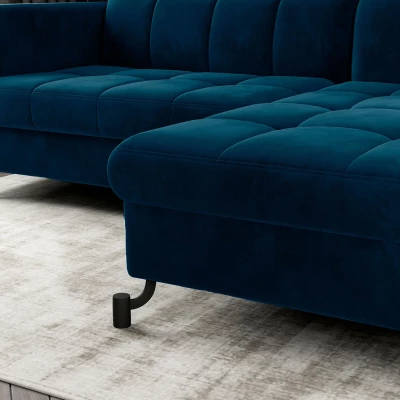 Stilvolle Ecksofa-Garnitur AZARI – blau, rechte Ecke