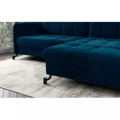 Stilvolle Ecksofa-Garnitur AZARI – blau, rechte Ecke