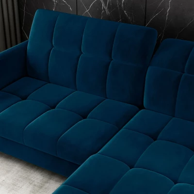 Stilvolle Ecksofa-Garnitur AZARI – blau, rechte Ecke