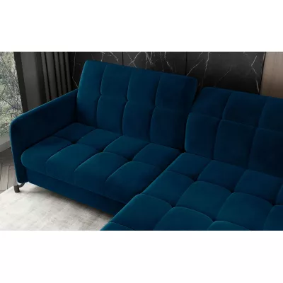 Stilvolle Ecksofa-Garnitur AZARI – blau, rechte Ecke