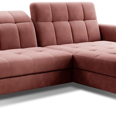 Stilvolle Ecksofa-Garnitur AZARI – rosa, rechte Ecke