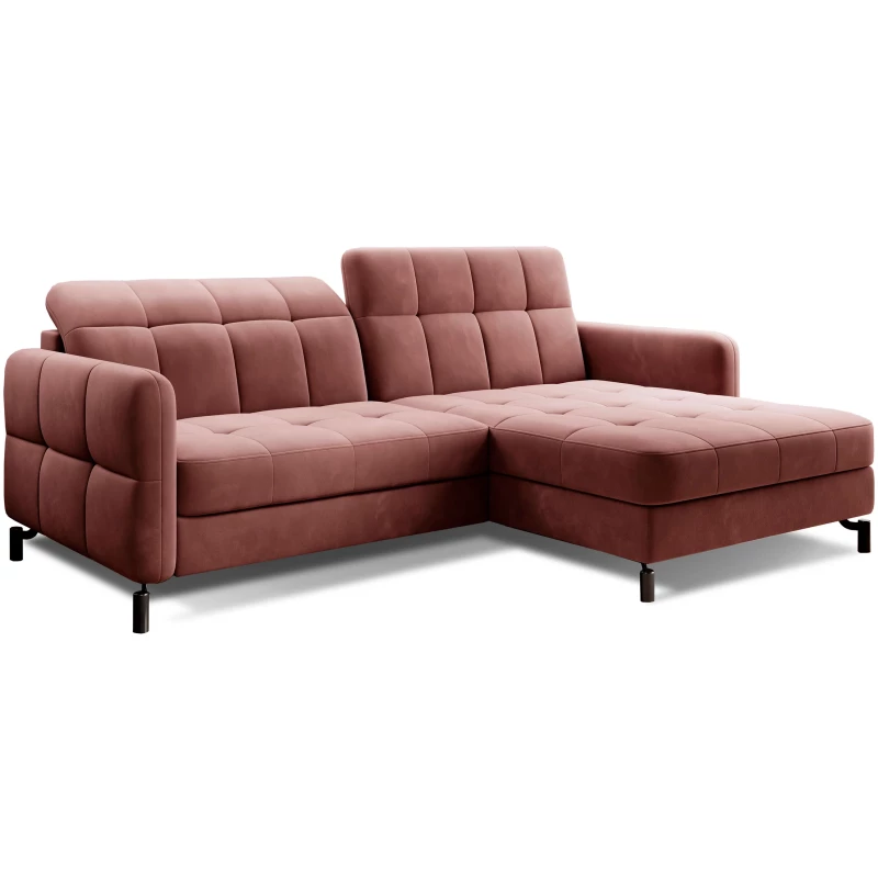 Stilvolle Ecksofa-Garnitur AZARI – rosa, rechte Ecke