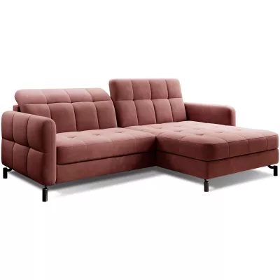 Stilvolle Ecksofa-Garnitur AZARI – rosa, rechte Ecke