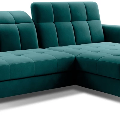 Stilvolles Ecksofa AZARI – Petrol, rechte Ecke