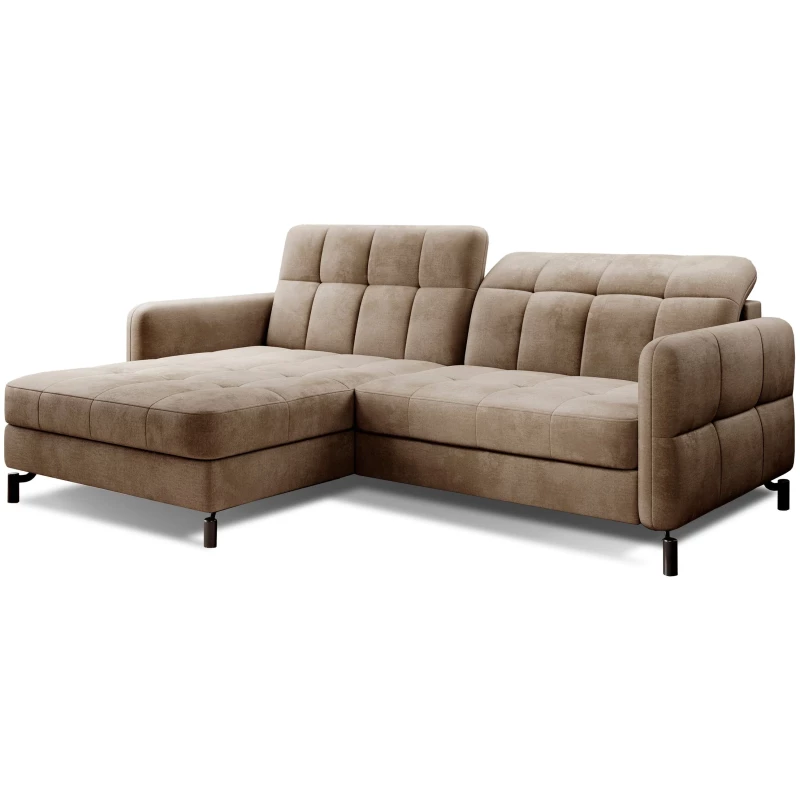 Stilvolle Ecksofa-Garnitur AZARI – beigebraun, linke Ecke