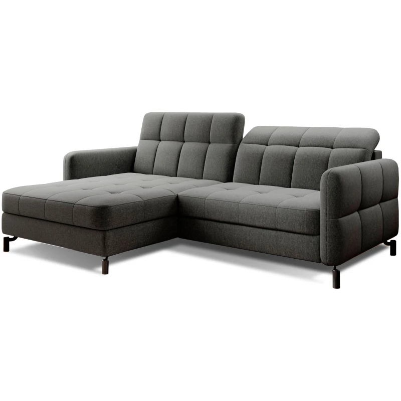 Stilvolle Ecksofa-Garnitur AZARI – grau, 3-teilig, linke Ecke