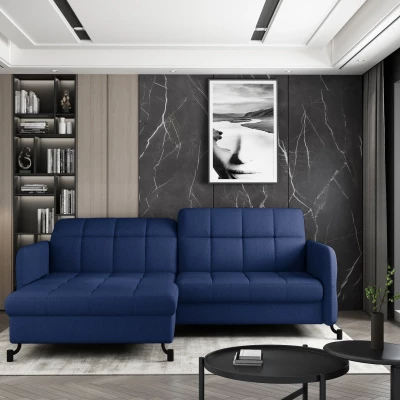 Stilvolle Ecksofa-Garnitur AZARI – marineblau, linke Ecke