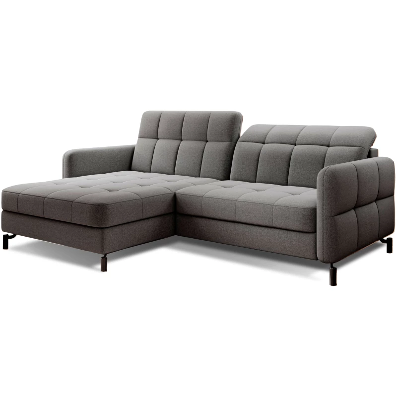 Stilvolle Ecksofa-Garnitur AZARI – grau, 2-teilig, linke Ecke