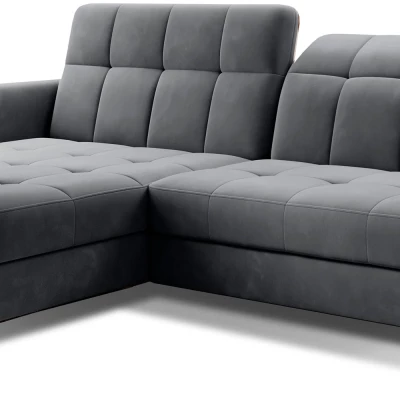 Stilvolle Ecksofa-Garnitur AZARI – Graphit, linke Ecke