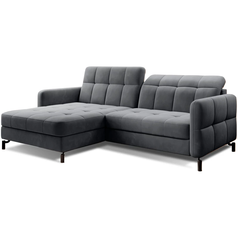 Stilvolle Ecksofa-Garnitur AZARI – Graphit, linke Ecke