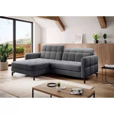 Stilvolle Ecksofa-Garnitur AZARI – Graphit, linke Ecke
